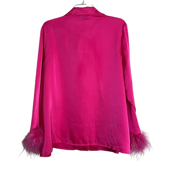 NADINE MERABI Darcie Hot Pink Feather Pajama Set *Blogger Favorite* - Picture 8 of 15